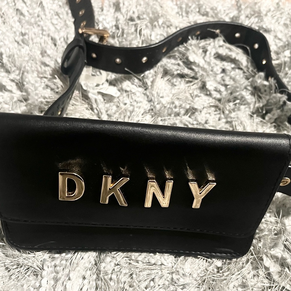 DKNY Black and Gold Fanny Pack
